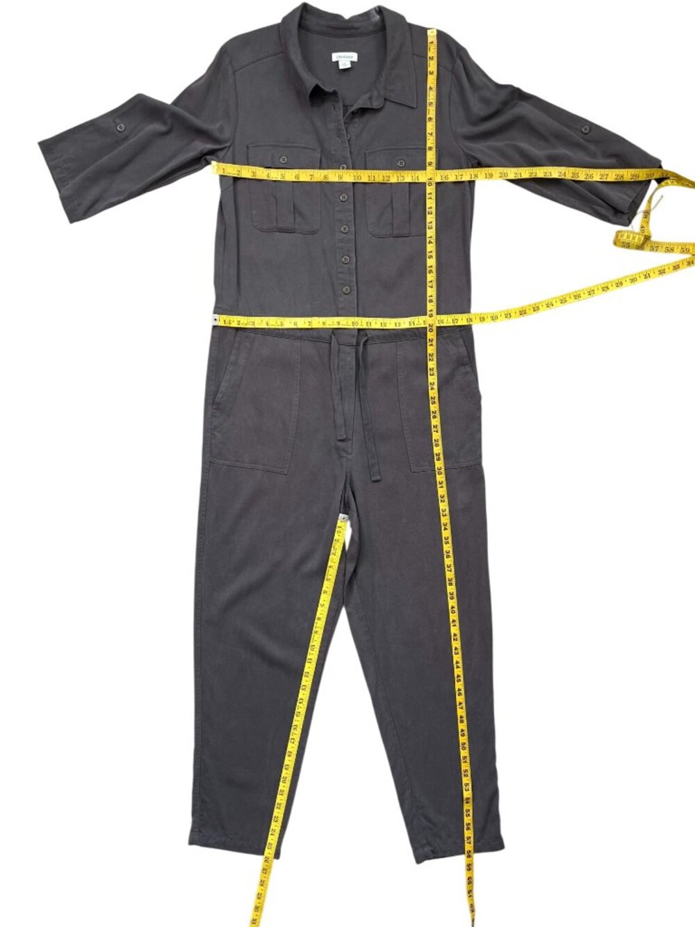 Sundance All Roads Graphite Gray Utility Jumpsuit Lyocell Blend M NWOT - Picture 8 of 9